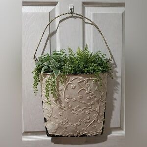 Southern Living at Home pressed tin flower bucket. 12.5" x 4.5" and 20" tall